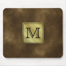Printed Custom Monogram Image. Brown. Mouse Mats