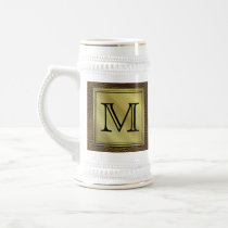 Printed Custom Monogram Image. Brown. Coffee Mugs