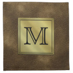 Printed Custom Monogram Image. Brown. Cloth Napkins