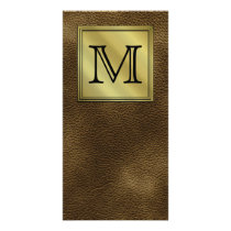 Printed Custom Monogram Image. Brown. Custom Photo Card