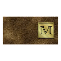 Printed Custom Monogram Image. Brown. Picture Card