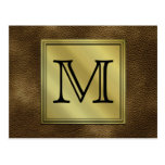 Printed Custom Monogram Image. Brown. Post Cards