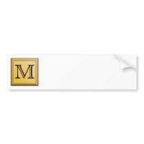 Printed image of a custom monogram design. bumper stickers