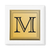 Printed image of a custom monogram design. magnets