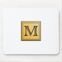Printed image of a custom monogram design. mouse mats