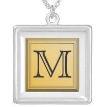 Printed image of a custom monogram design. personalised necklace