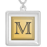 Printed image of a custom monogram design. personalised necklace