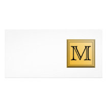 Printed image of a custom monogram design. photo greeting card