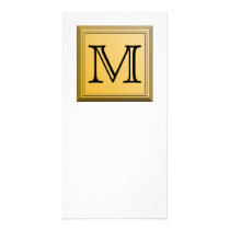 Printed image of a custom monogram design. photo card template