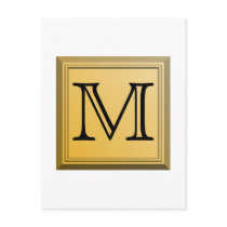 Printed image of a custom monogram design. post card