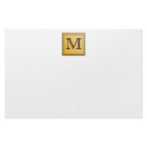 Printed image of a custom monogram design. stationery paper