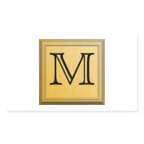 Printed image of a custom monogram design. rectangle stickers