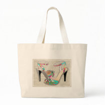 Printed Leather with Rhinestones Tote Bag