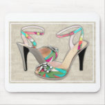Printed Leather with Rhinestones Mouse Mats
