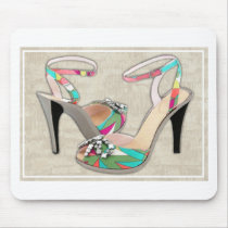 Printed Leather with Rhinestones Mouse Mats