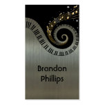 Printed Metallic effect Piano Keys Gold Music Business Card Template