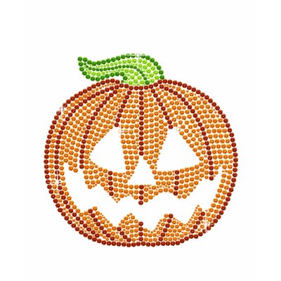 Printed Rhinestone Jackolantern Pumpkin T Shirt