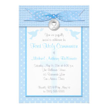 PRINTED RIBBON First Holy Communion Invitation