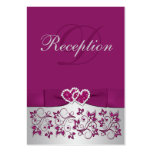 PRINTED RIBBON Purple Silver Floral Enclosure Card Business Cards