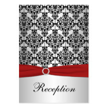 PRINTED RIBBON Red, Silver, Black Enclosure Card Business Card