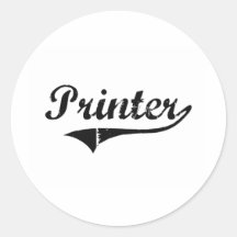 Printer Professional Job Round Stickers