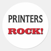 Printers Rock Round Stickers
