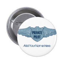 Private Pilot Blue Wings Pinback Button