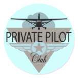 Private Pilot Club Round Stickers