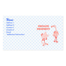 Private Property Flamingos Business Card Templates