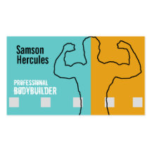 Pro Bodybuilder Blue & Orange Business Card