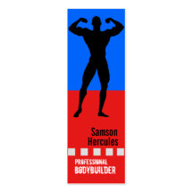 Pro Bodybuilder Blue & Red Business Card