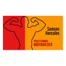 Pro Bodybuilder Orange & Red Business Card