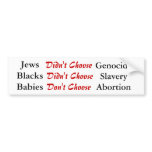 Pro Life Facts bumper stickers
