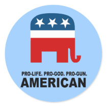 Pro-life. Pro-God. Pro-Gun American Sticker