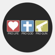 Pro Life, Pro God, Pro Gun Stickers