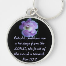 Pro Life- Psa 127:3 - purple Keychain