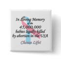 Pro Life Ribbon, In Loving Memory Pro-Life Pin buttons