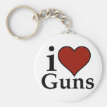 Pro Second Amendment: I Heart Guns Key Chain