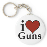 Pro Second Amendment: I Heart Guns keychains