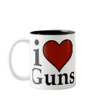 Pro Second Amendment: I Heart Guns mugs