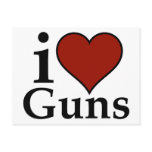 Pro Second Amendment: I Heart Guns postcards