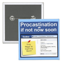 Procrastination Club Badge Button