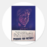 Produce For Victory! Round Stickers