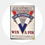 Production For Victory Ford Instrument Co. Win A P Sticker