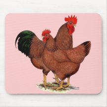 Production Red Chickens Mouse Pads
