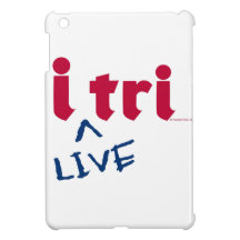 products "i tri" red with blue "LIVE" iPad Mini Covers