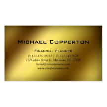 Professional Business Card Financial Planner Gold