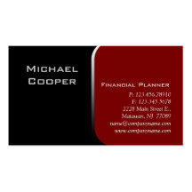 Professional Business Card Financial Planner Red 2
