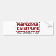 Professional Clarinet Player Bumper Stickers