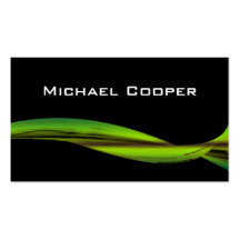 Professional Green Wave Business Card Black